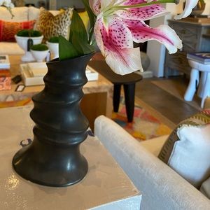 Topanga Ceramic Sculptural Vase in Coal